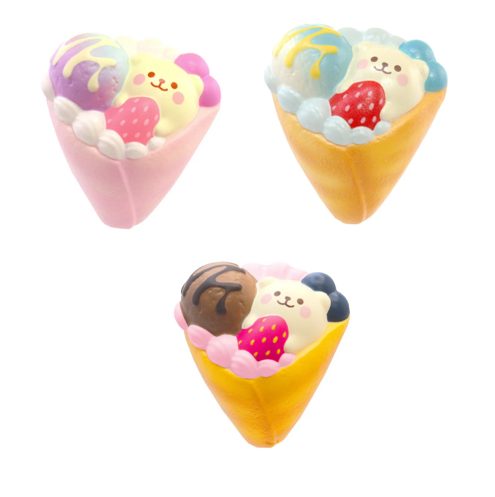 iBloom Squishy - Marshmallow Bear's Strawberry Crepe Mini