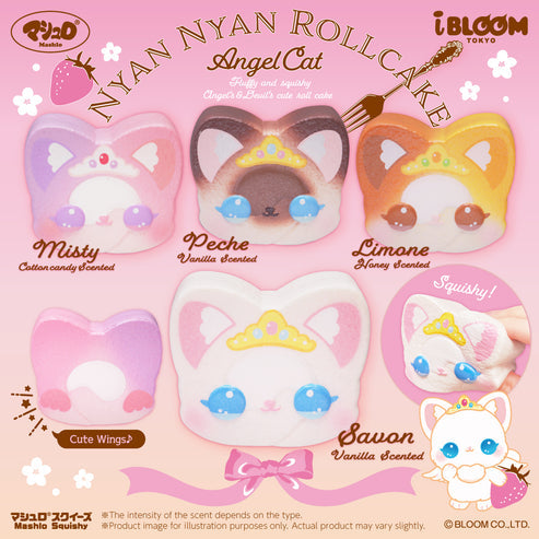 [Ship after 22 Mar] iBloom Squishy - Nyan Nyan Roll Cake Angel Cats