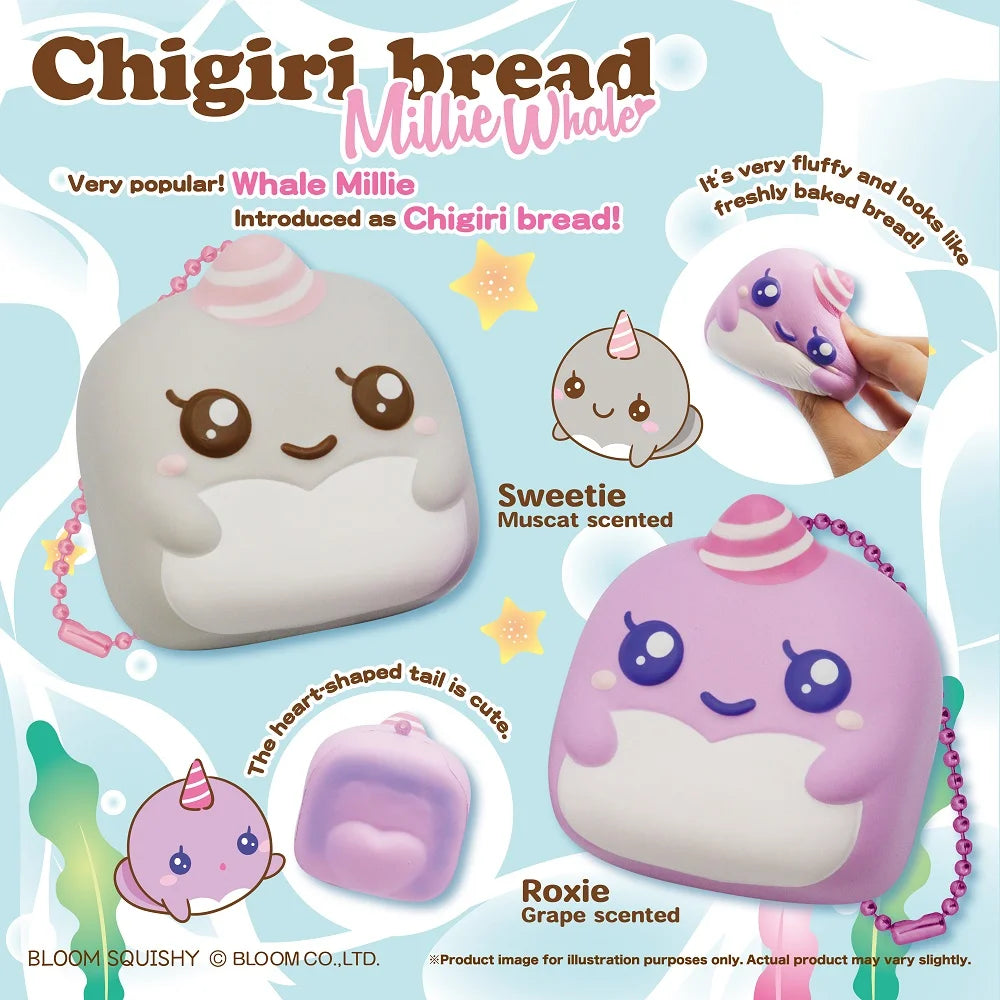 iBloom Squishy - Chigiri Bread Millie Whale (Roxie and Sweetie), Complete set (2pcs)