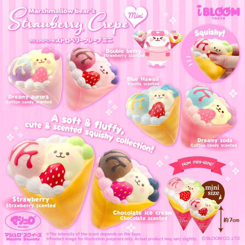 iBloom Squishy - Marshmallow Bear's Strawberry Crepe Mini