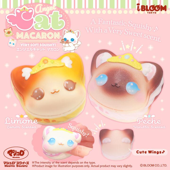 [Ship after 22 Mar] iBloom Squishy - Angel Cat Macaron